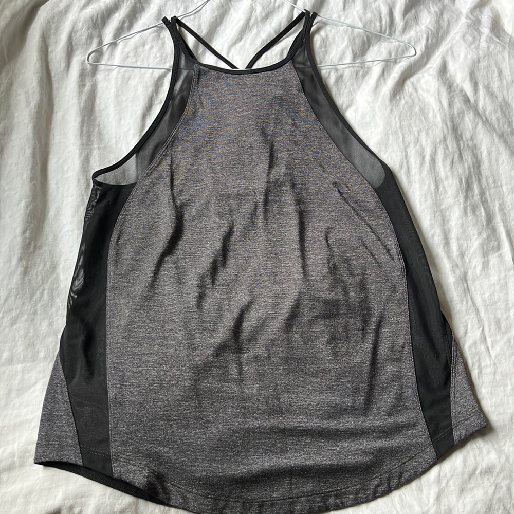lululemon athletica Gray and Black Racerback Tank Top